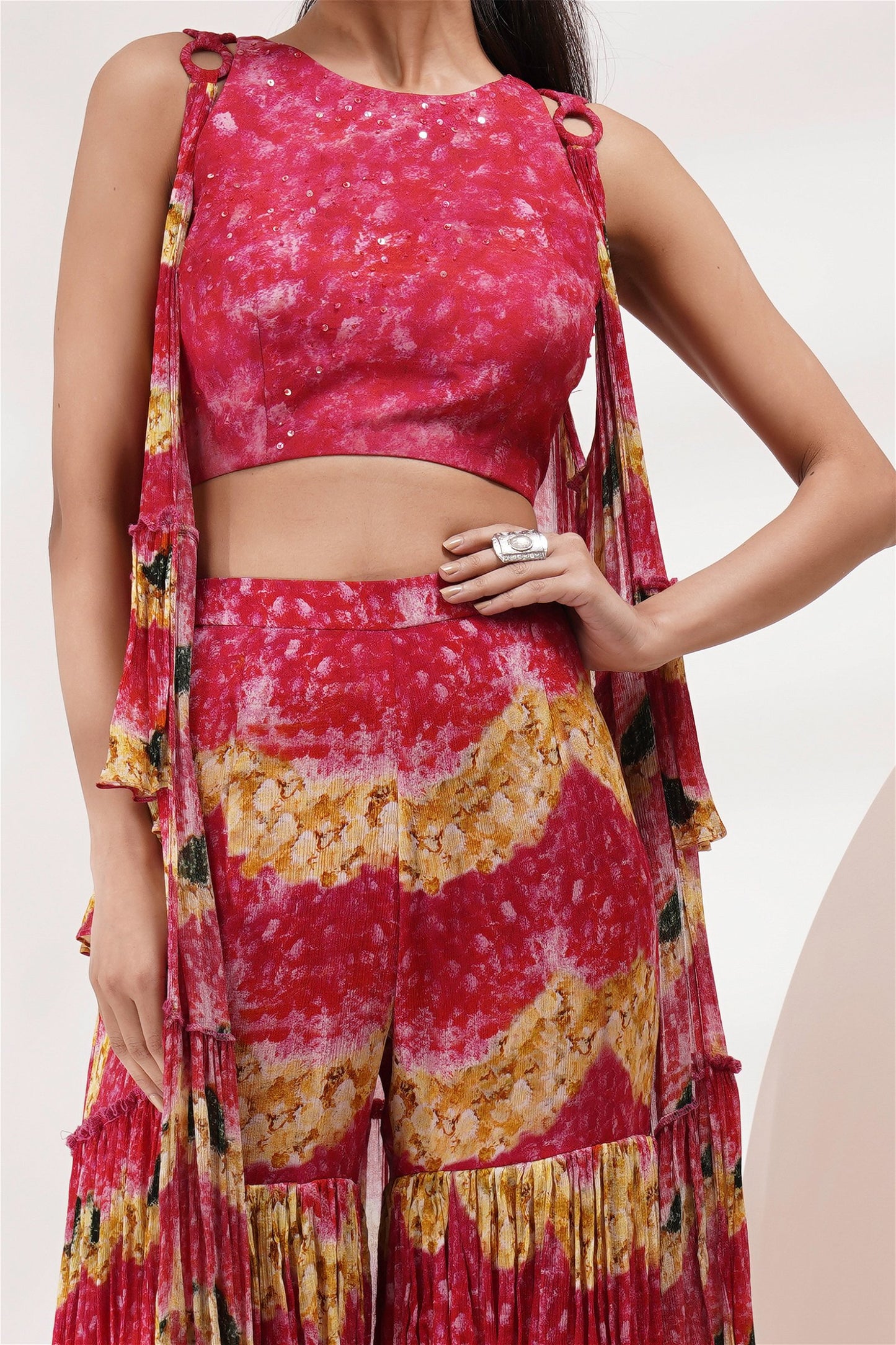 Shrug Style Jacket Top And Shararaset