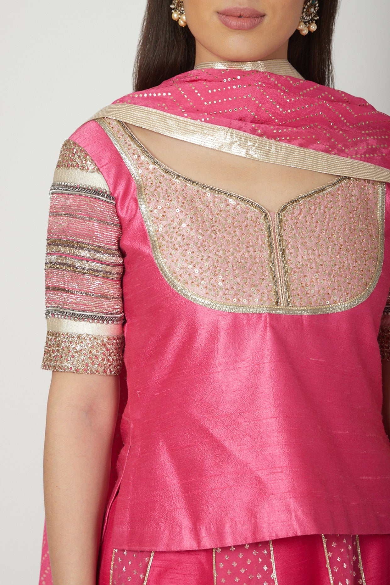 Fuchsia Embroidered Lehenga Set