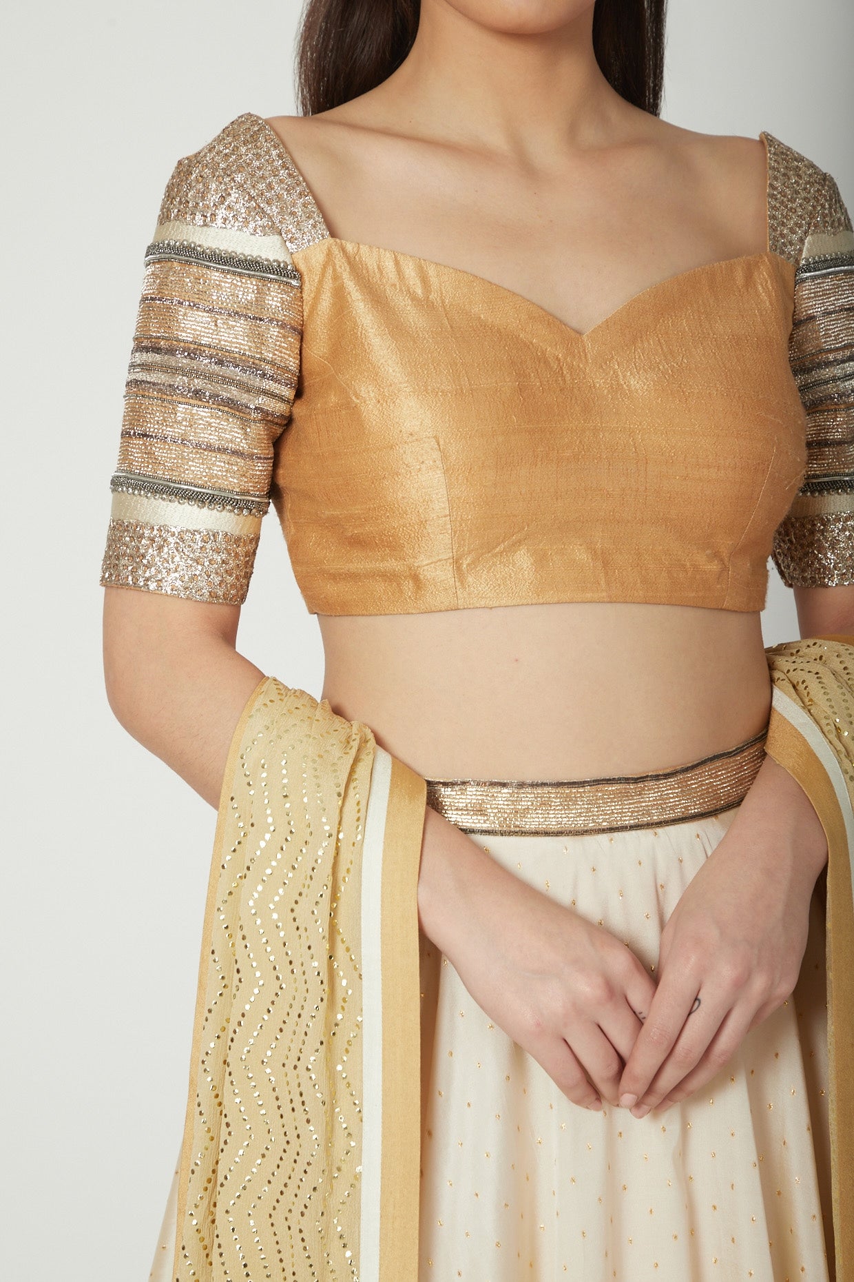 Mustard Embroidered Lehenga Set