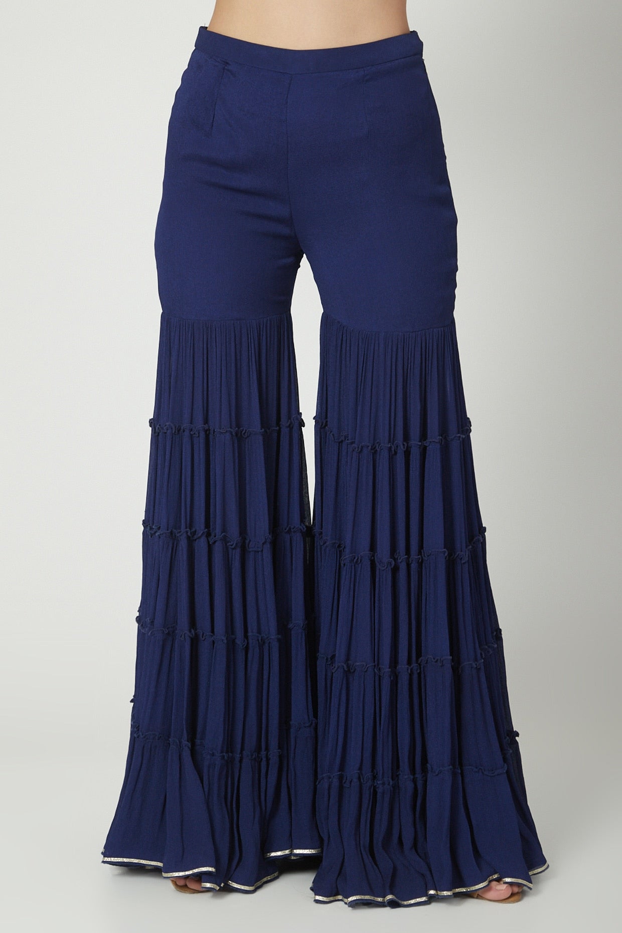 Cobalt Blue Embroidered Sharara Set