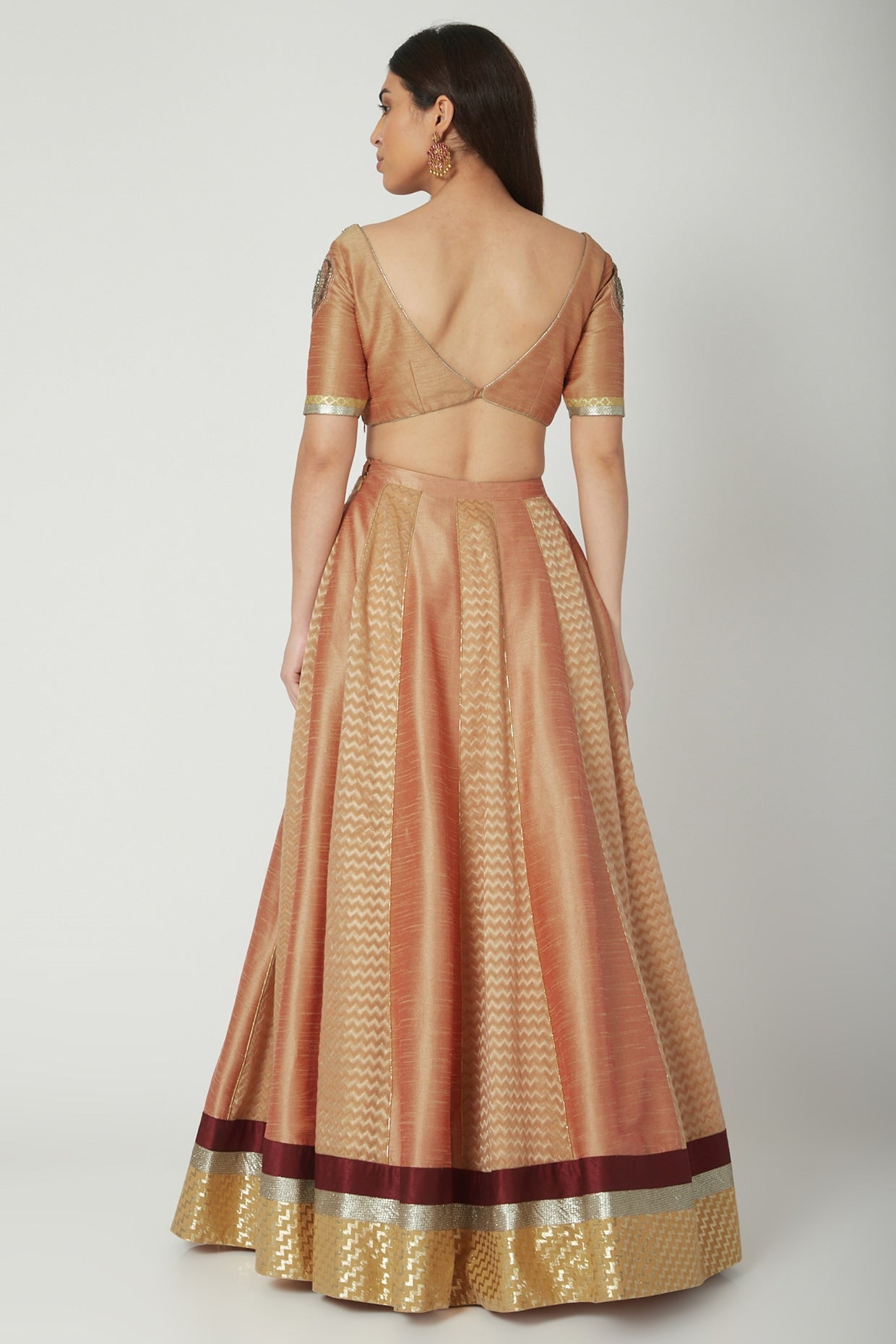 Bronze Zardosi & Dabka Embroidered Lehenga Set