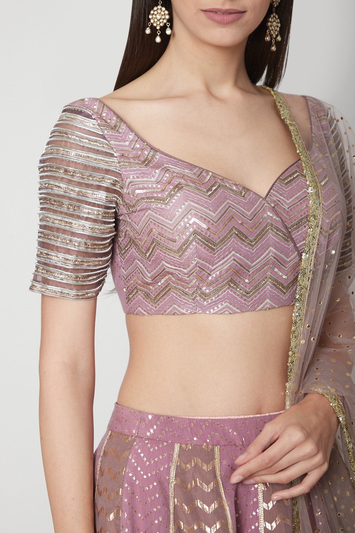 Deep Purple Embroidered Lehenga Set