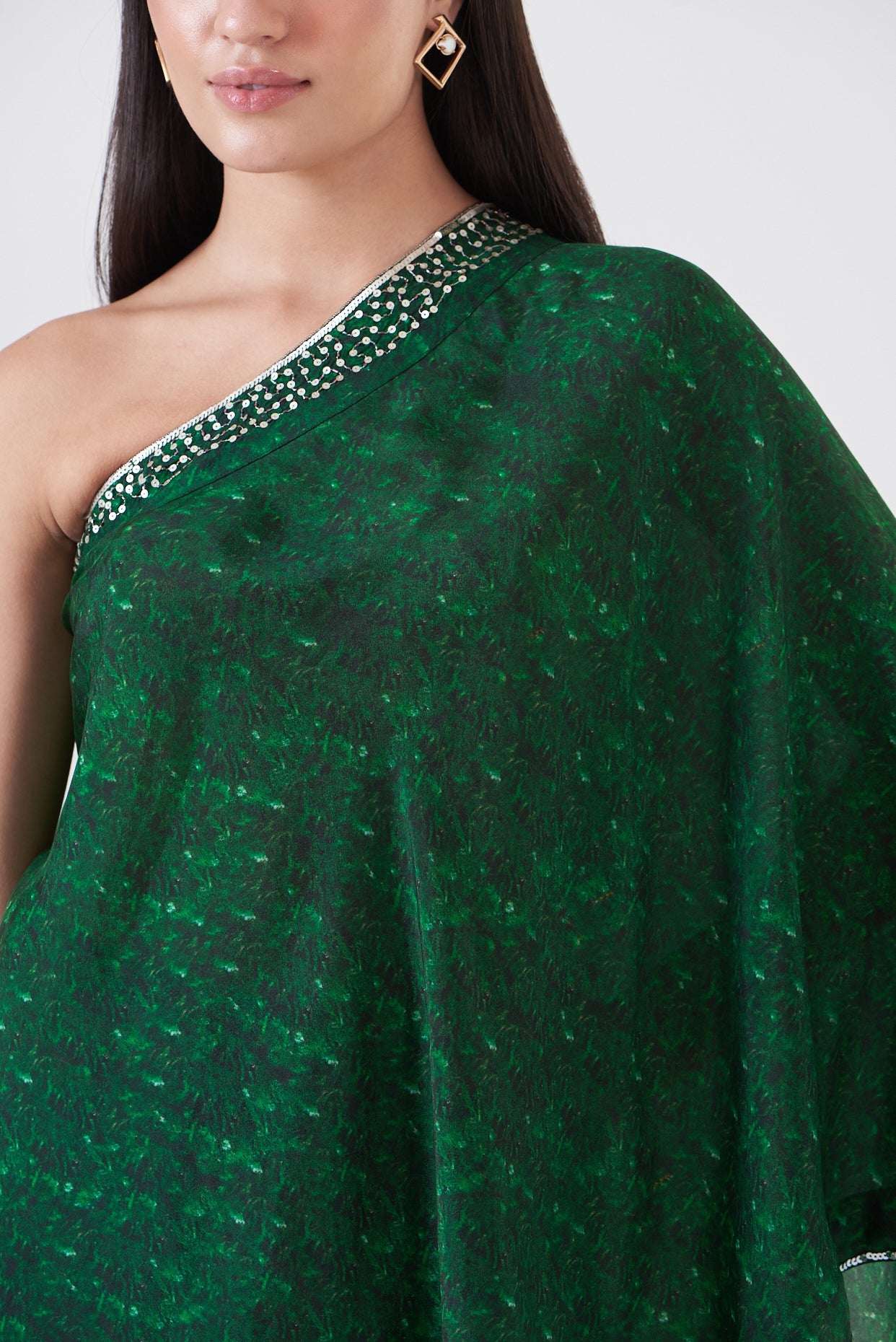 Green Chinon Sharara Set