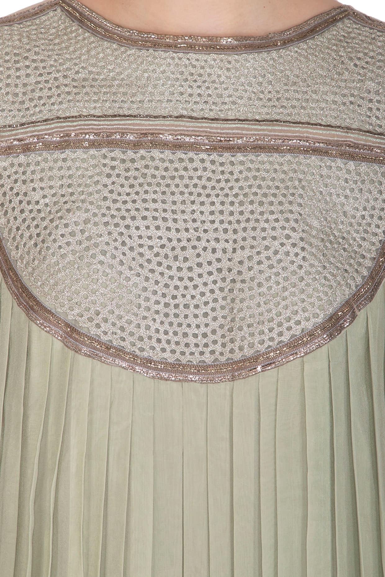 Rusty Green Embroidered Kurta With Palazzo Pants