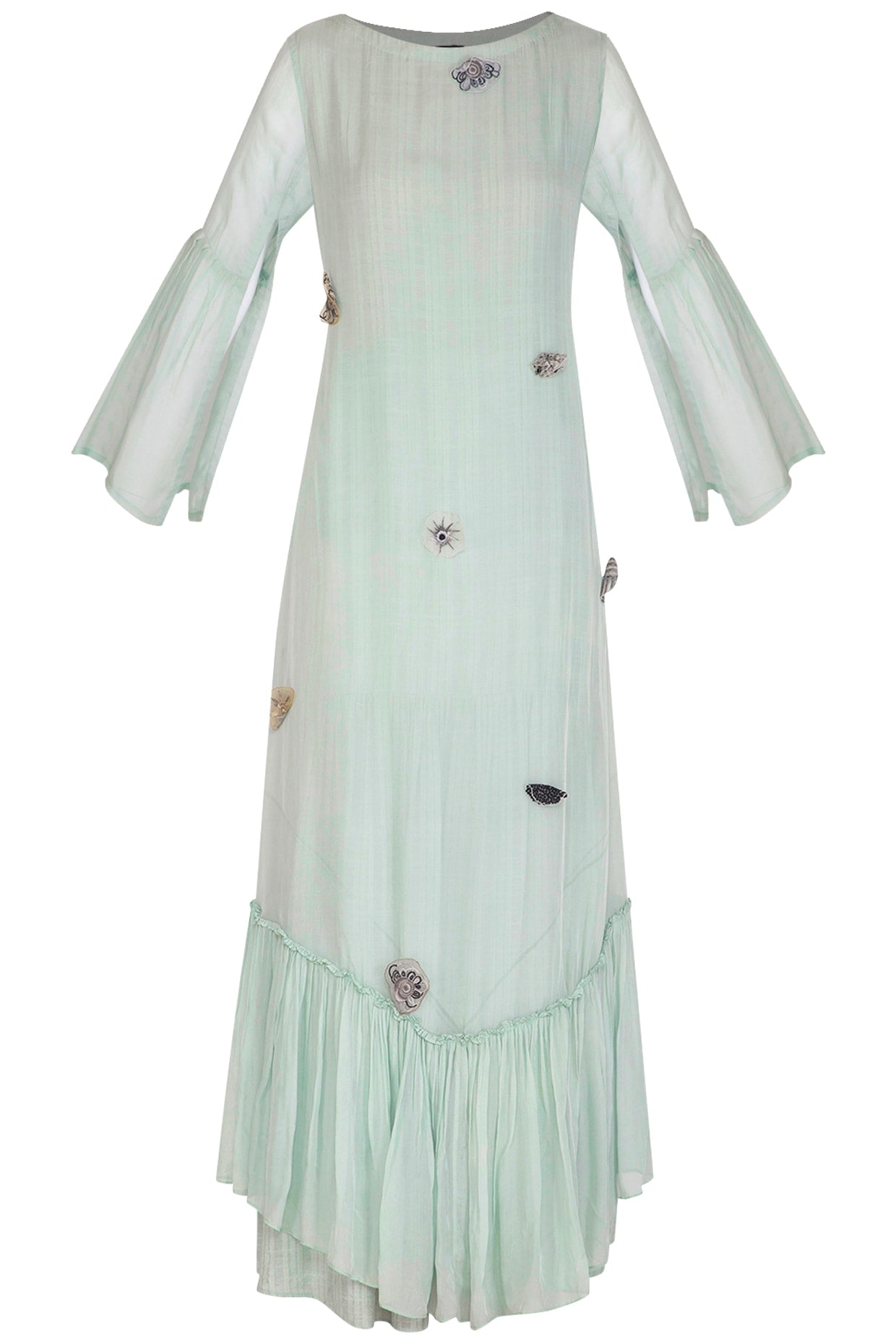 Aqua Blue Embroidered Kurta With Straight Pants