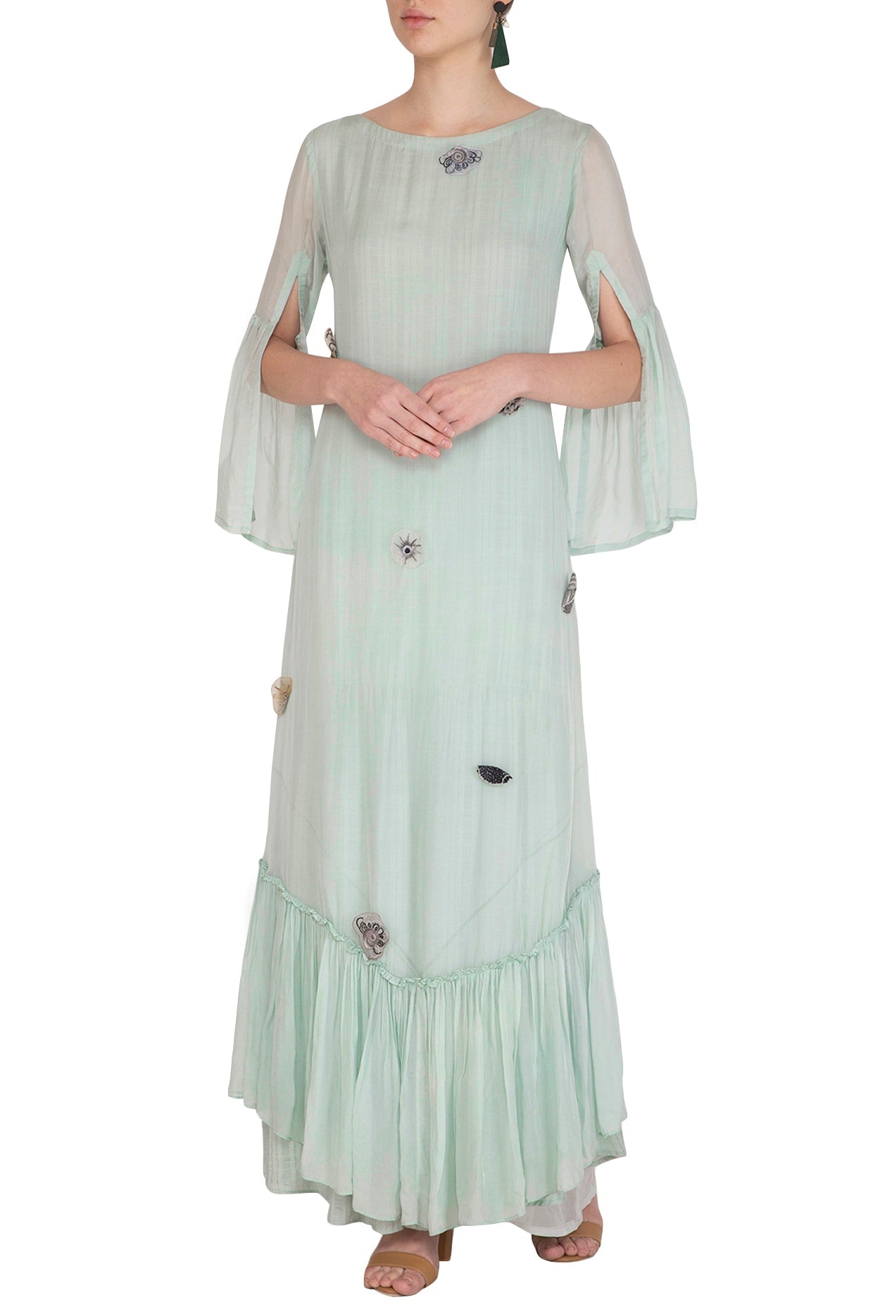 Aqua Blue Embroidered Kurta With Straight Pants