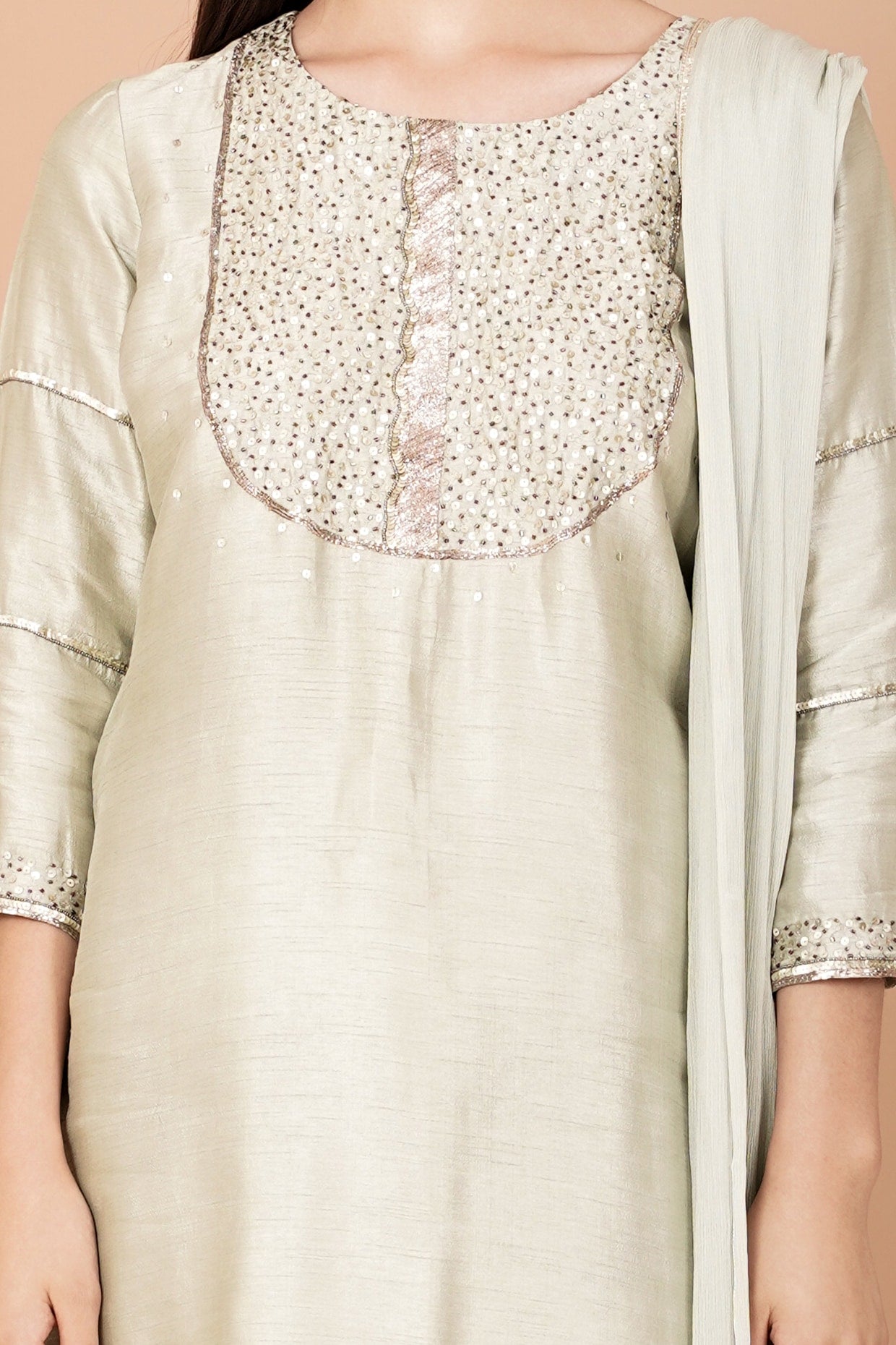 Sage Green Embroidered Kurta Set