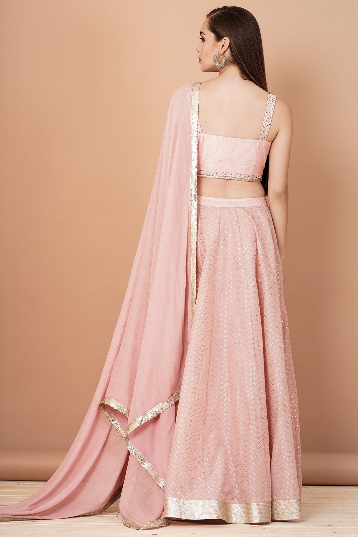 Soft Pink Embroidered Lehenga Set