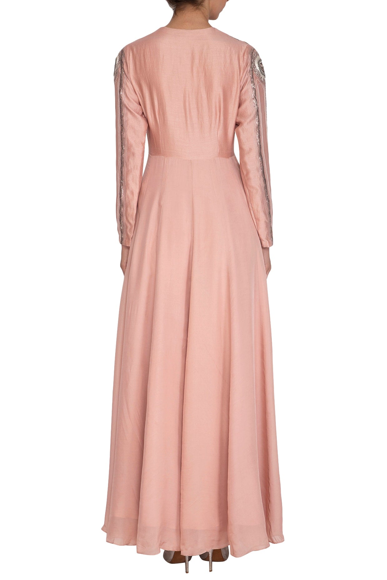 Icy Peach Embroidered Anarkali Set