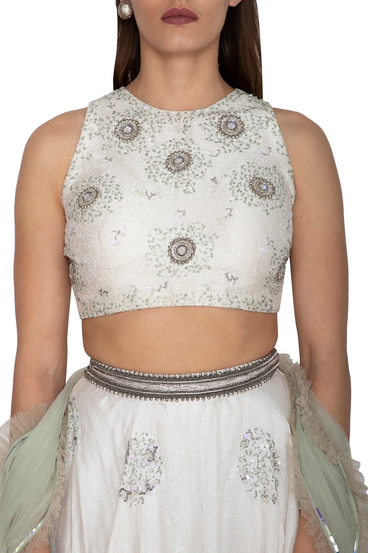 White Embroidered Lehenga Set