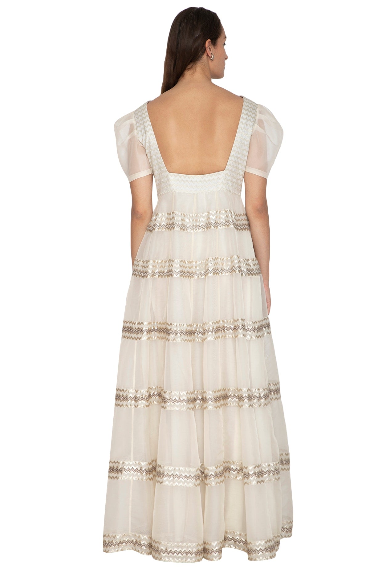 White Embroidered Anarkali Gown