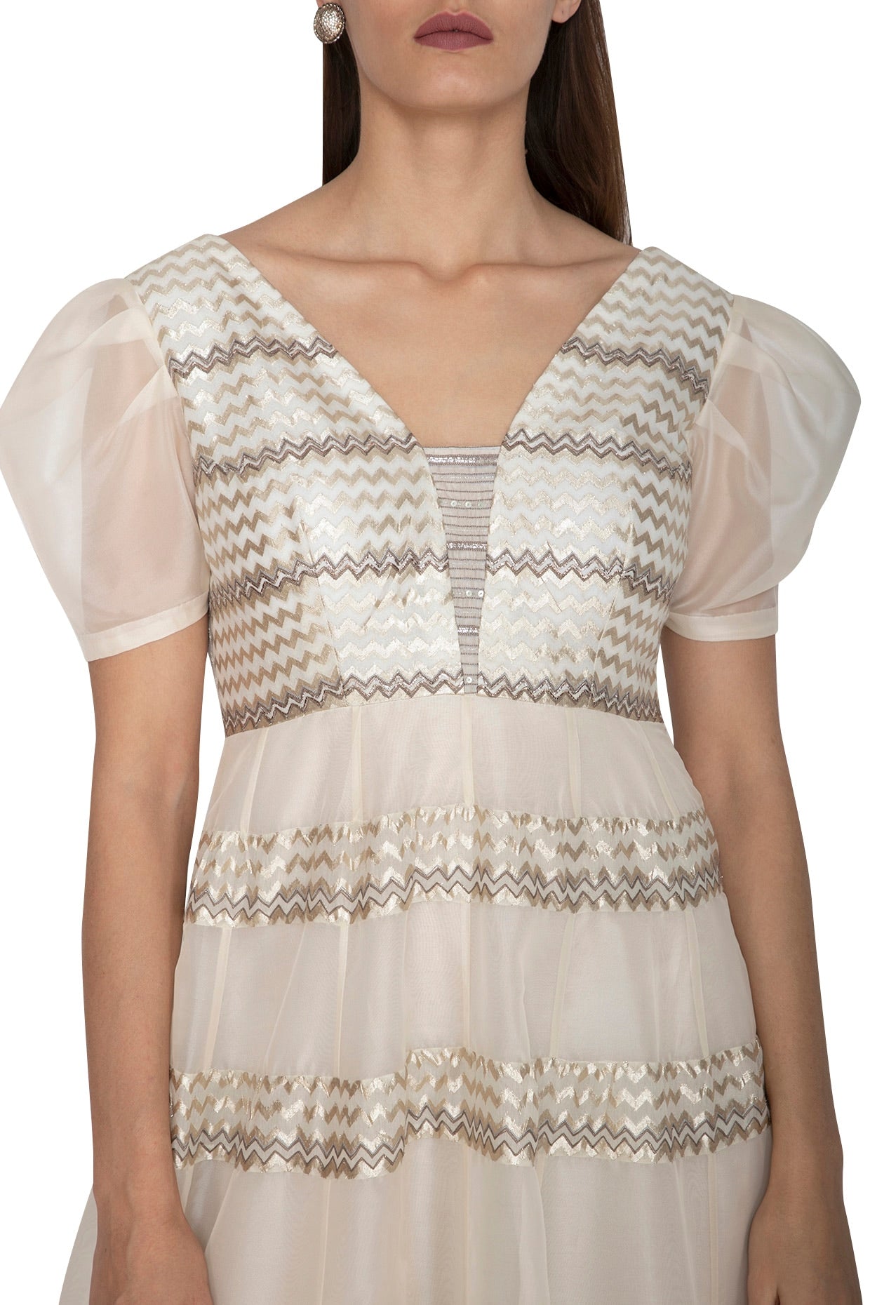 White Embroidered Anarkali Gown