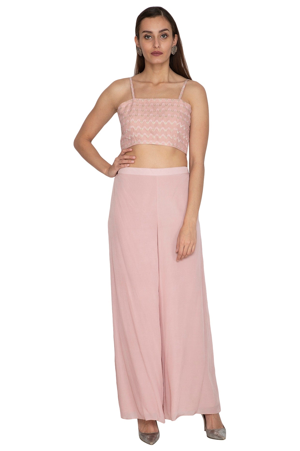 Blush Pink Embroidered Anarkali Set