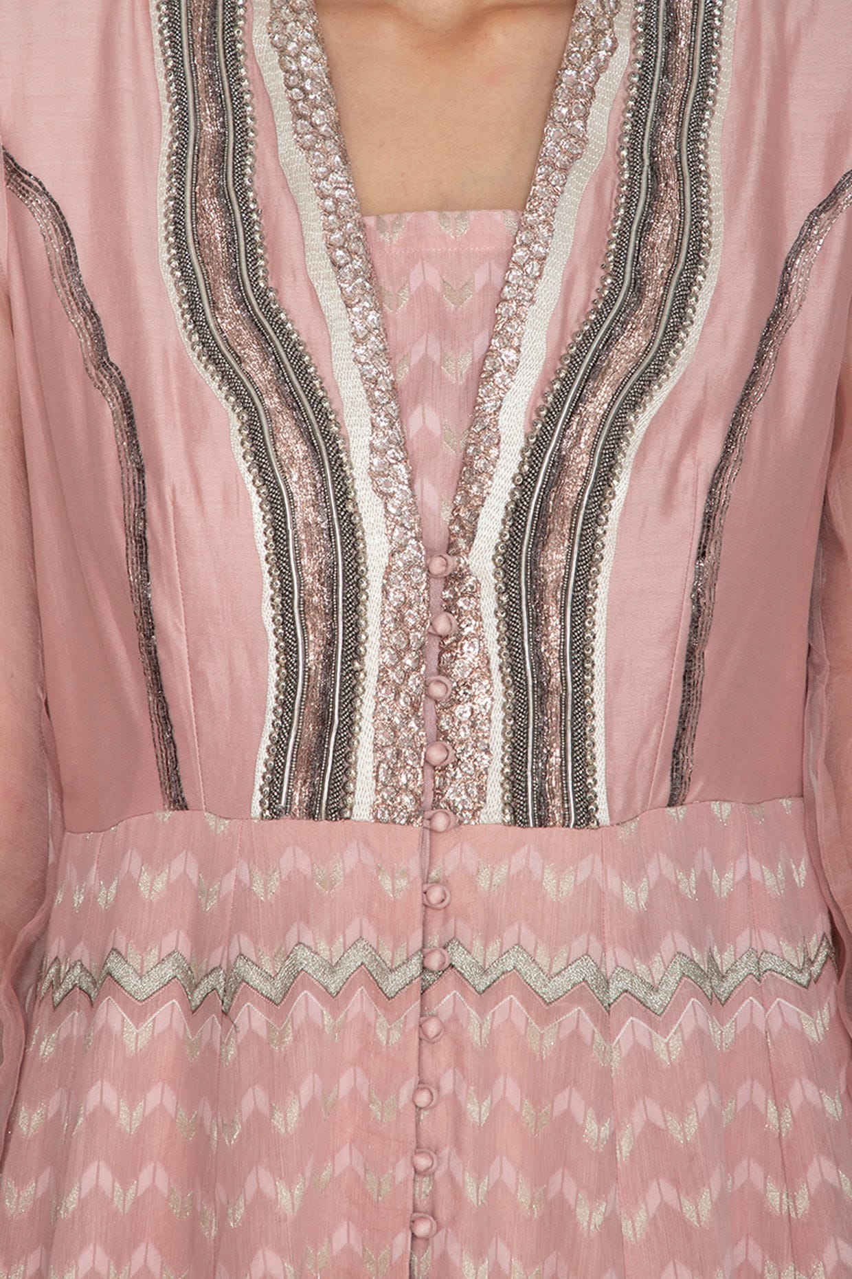 Blush Pink Embroidered Anarkali Set