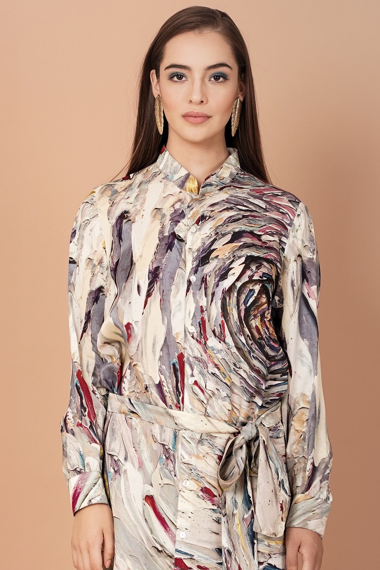 Multi-Coloured Printed Tunic Dress