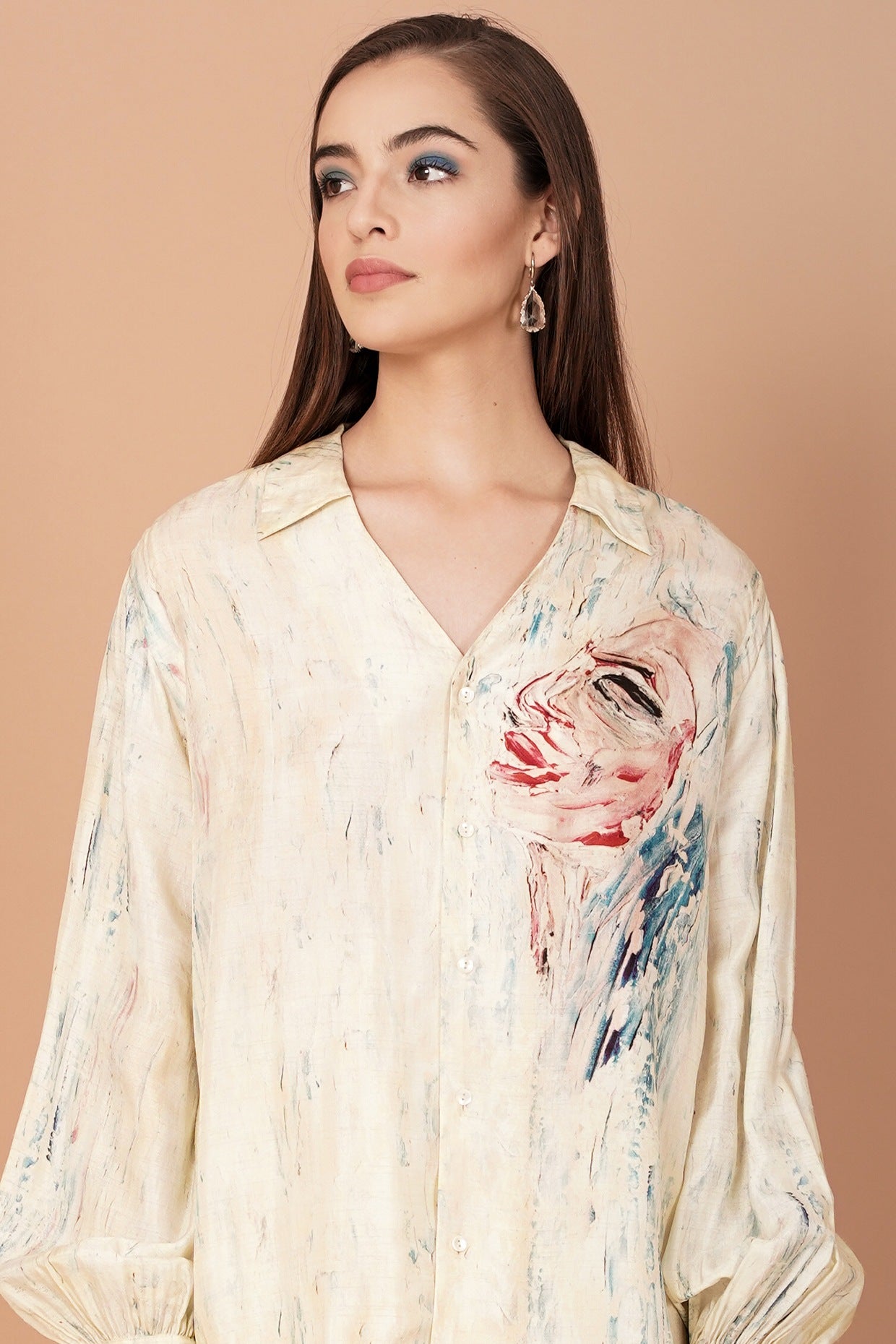 Off-White Printed Tunic Set