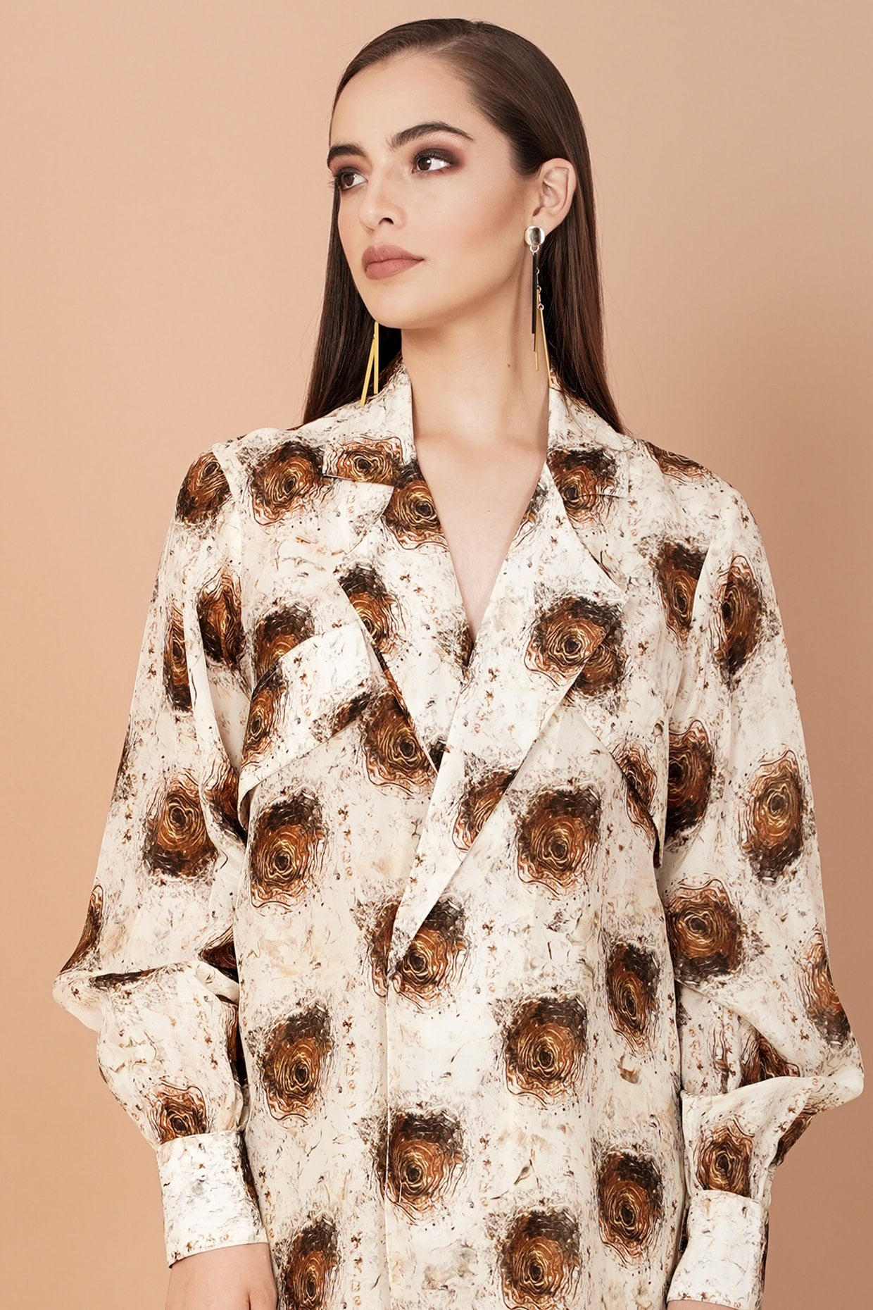 Beige Printed Co-Ord Set