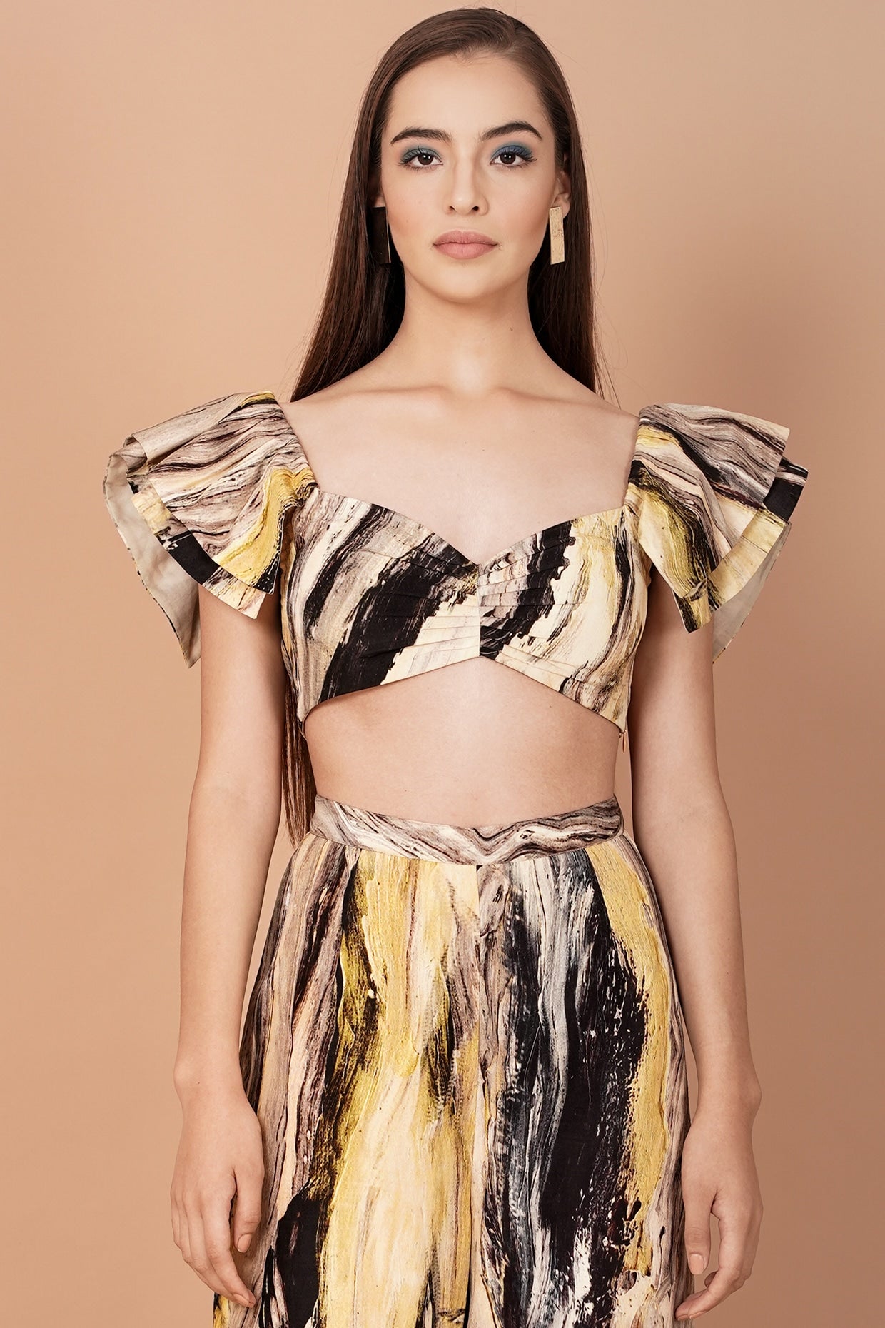 Multi-Coloured Hand-Painted Pant Set