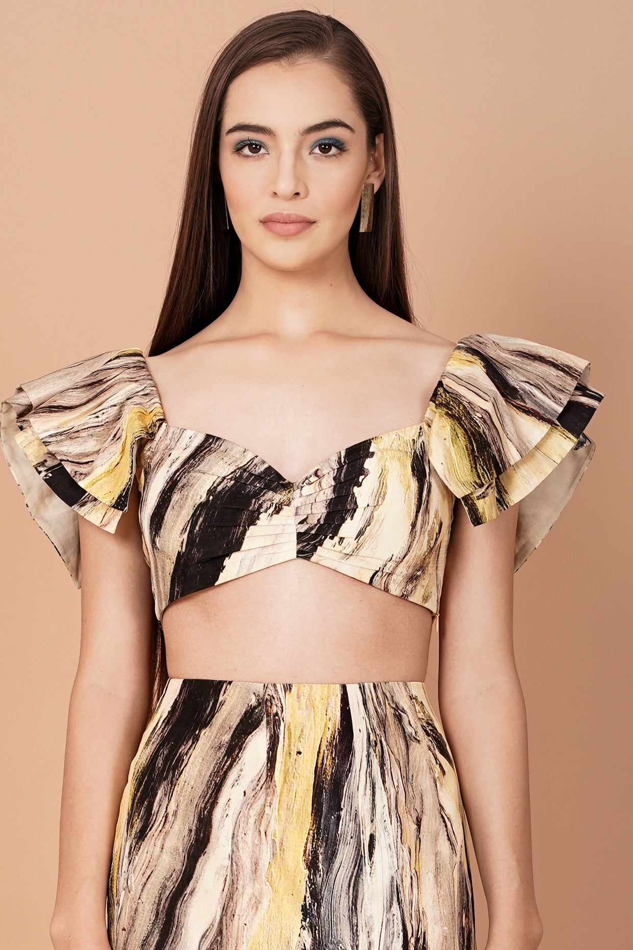 Multi-Coloured Hand-Painted Skirt Set