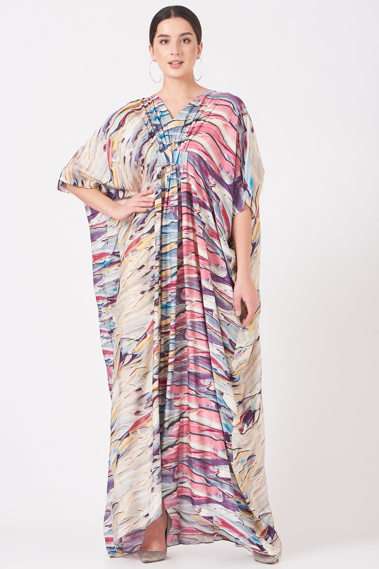Multicolor Awake Print Long Kaftan