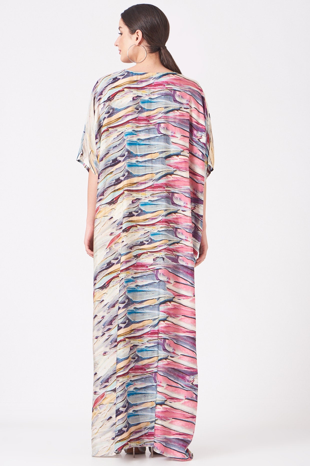 Multicolor Awake Print Long Kaftan