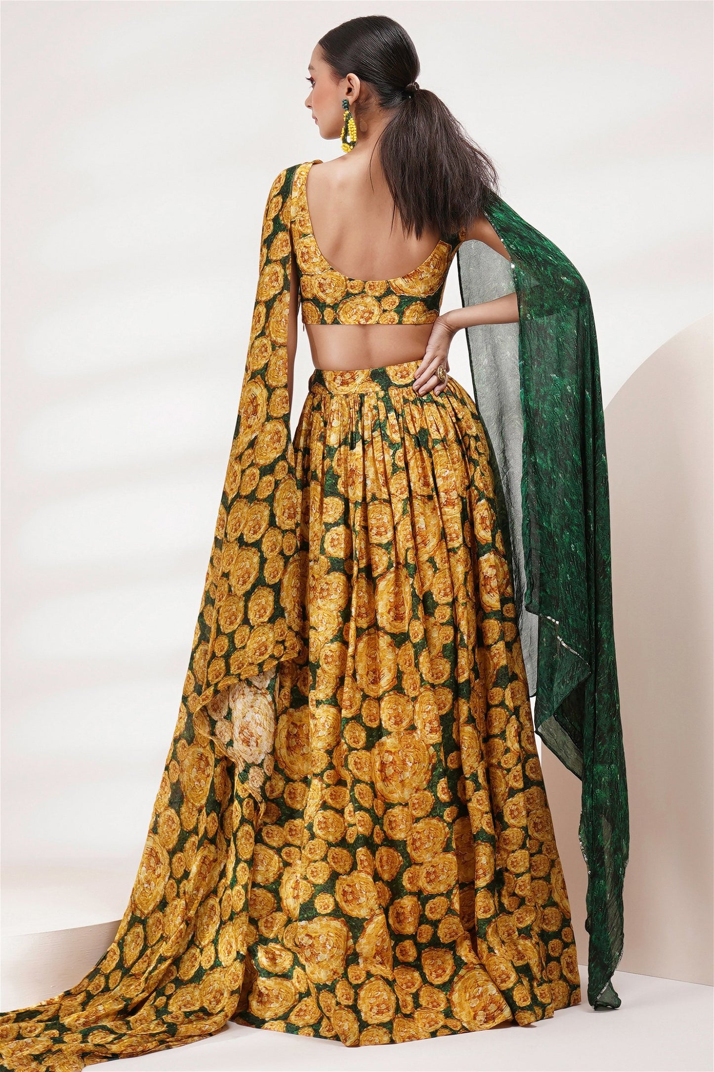 Sweet Heart Neck Blouse Lehenga Set