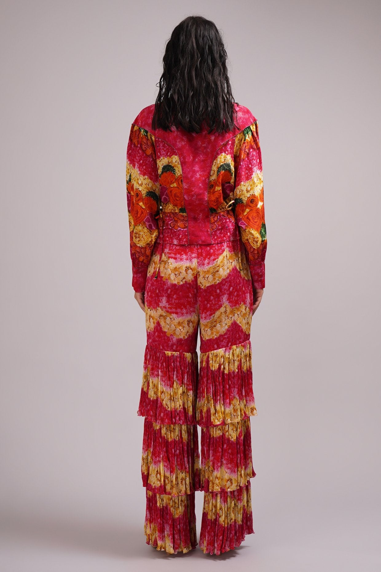 Round Neck Top And Sharara Set