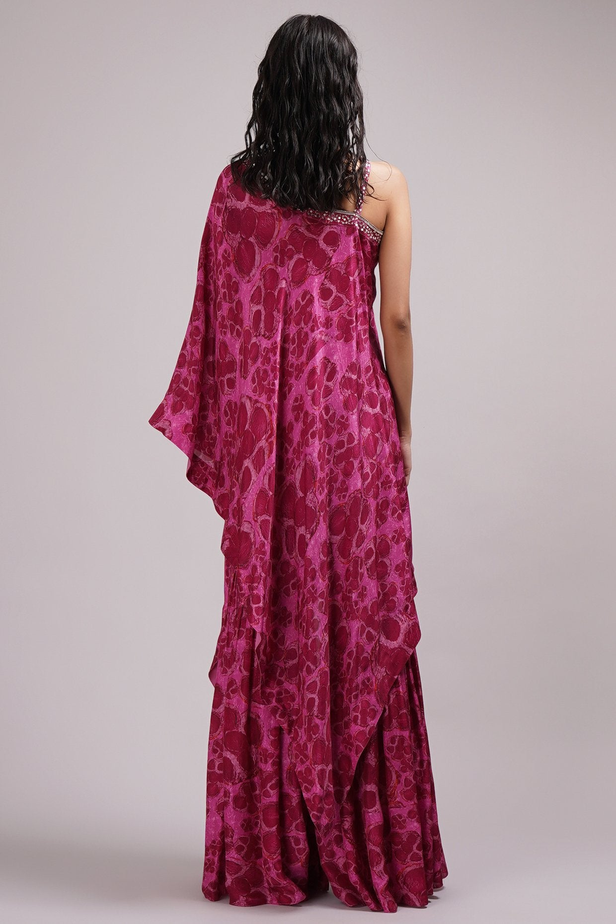 Strap One Shoulder Asymetrical Tunic And Sharara Set