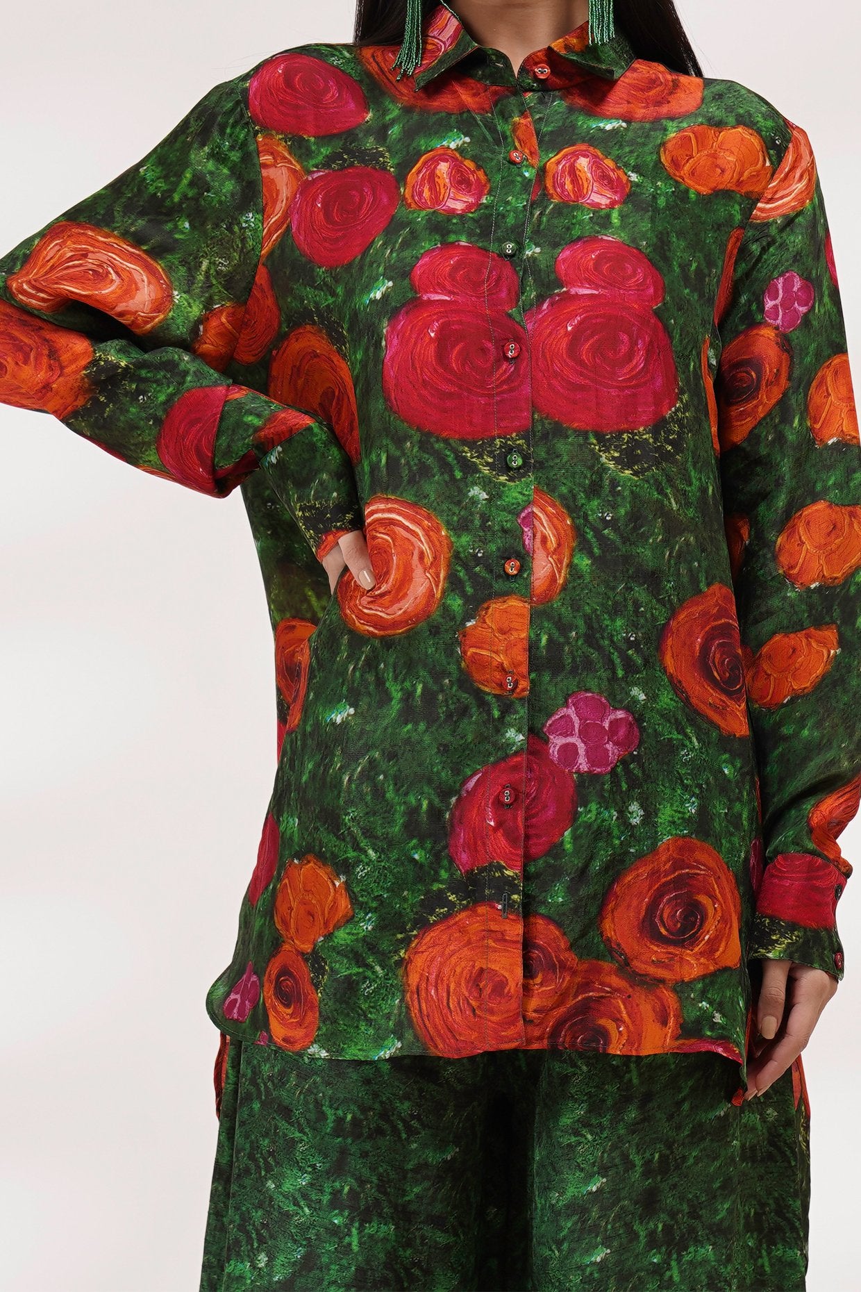 Asymetrical Shirt Style Coord Set