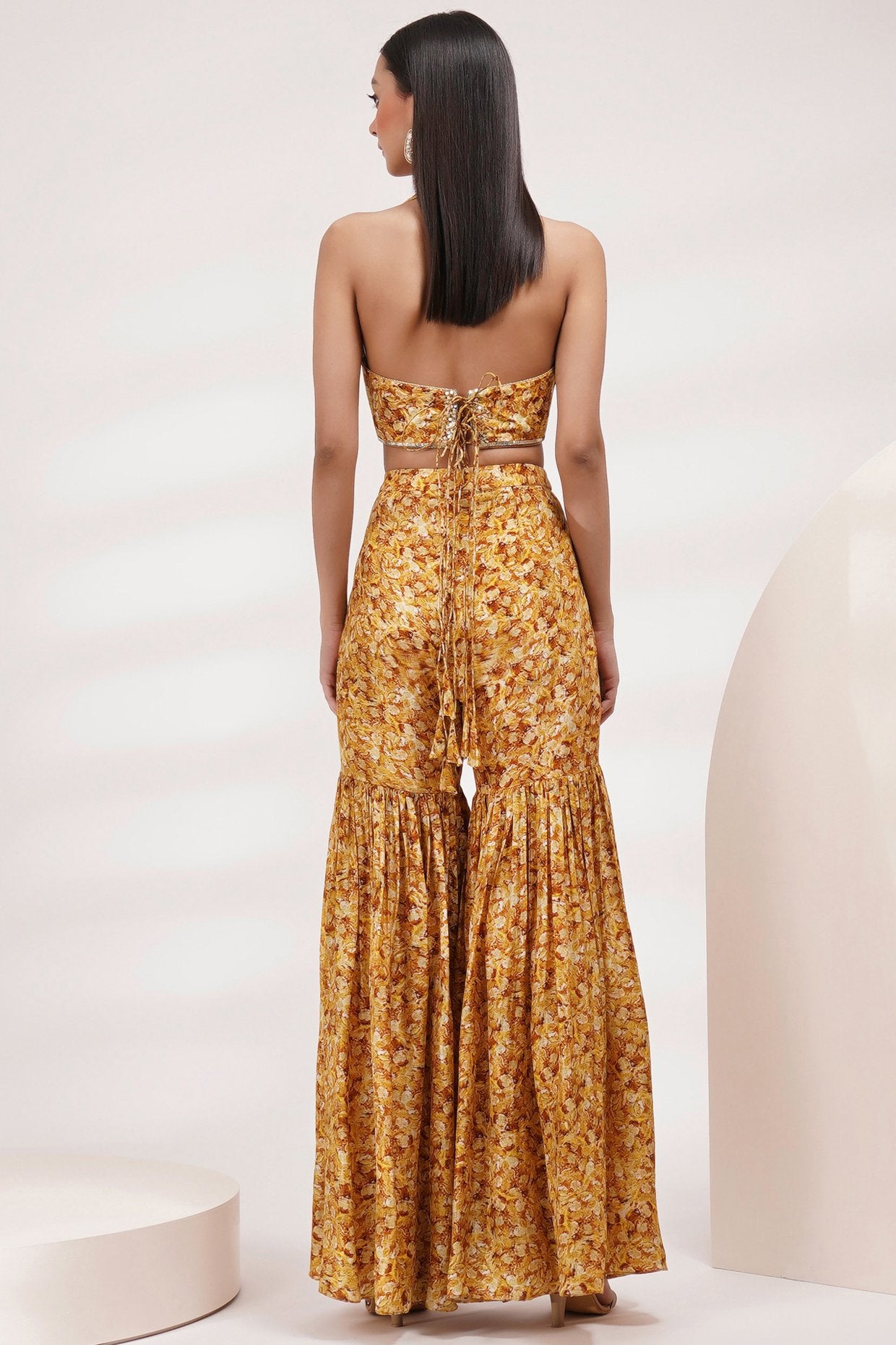 Halter Neck Top Sharara Set