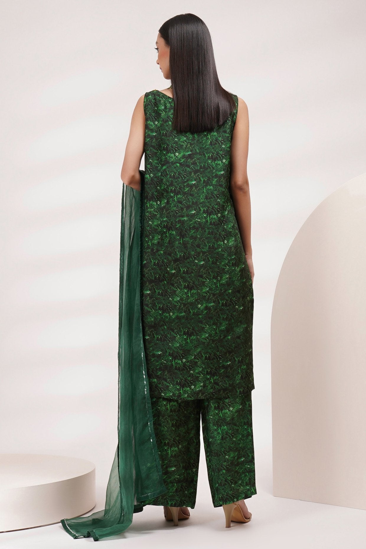 Boat Neck Kurta Pants Set