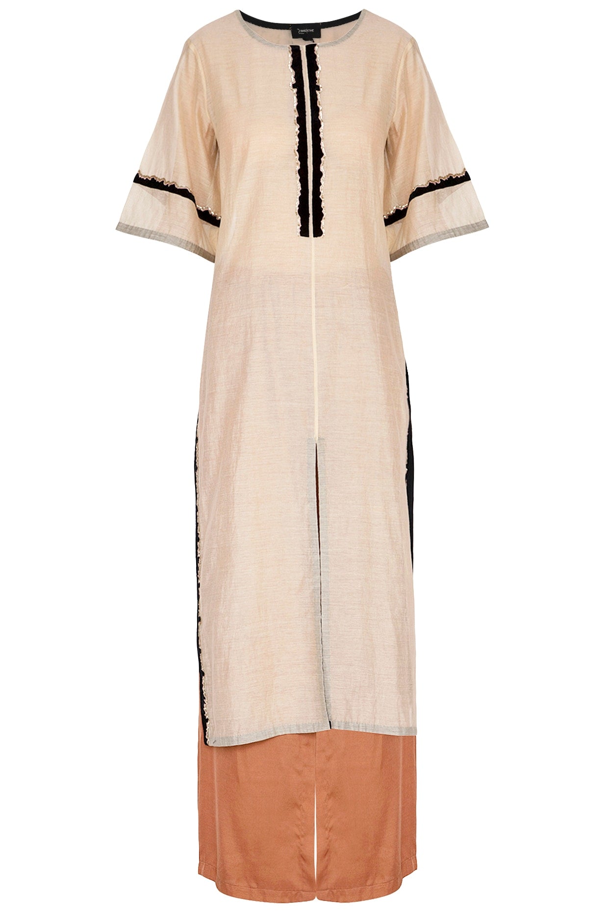 Beige Embroidered Kurta Set