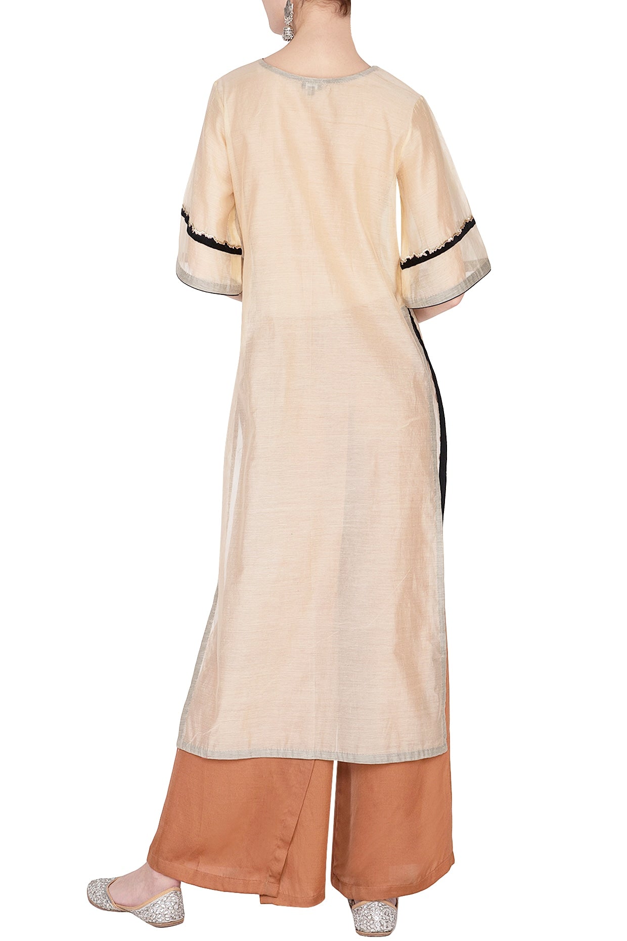 Beige Embroidered Kurta Set