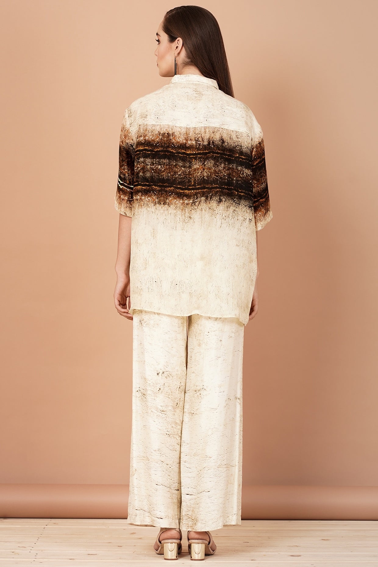 Brown & Beige Shirt With Pants