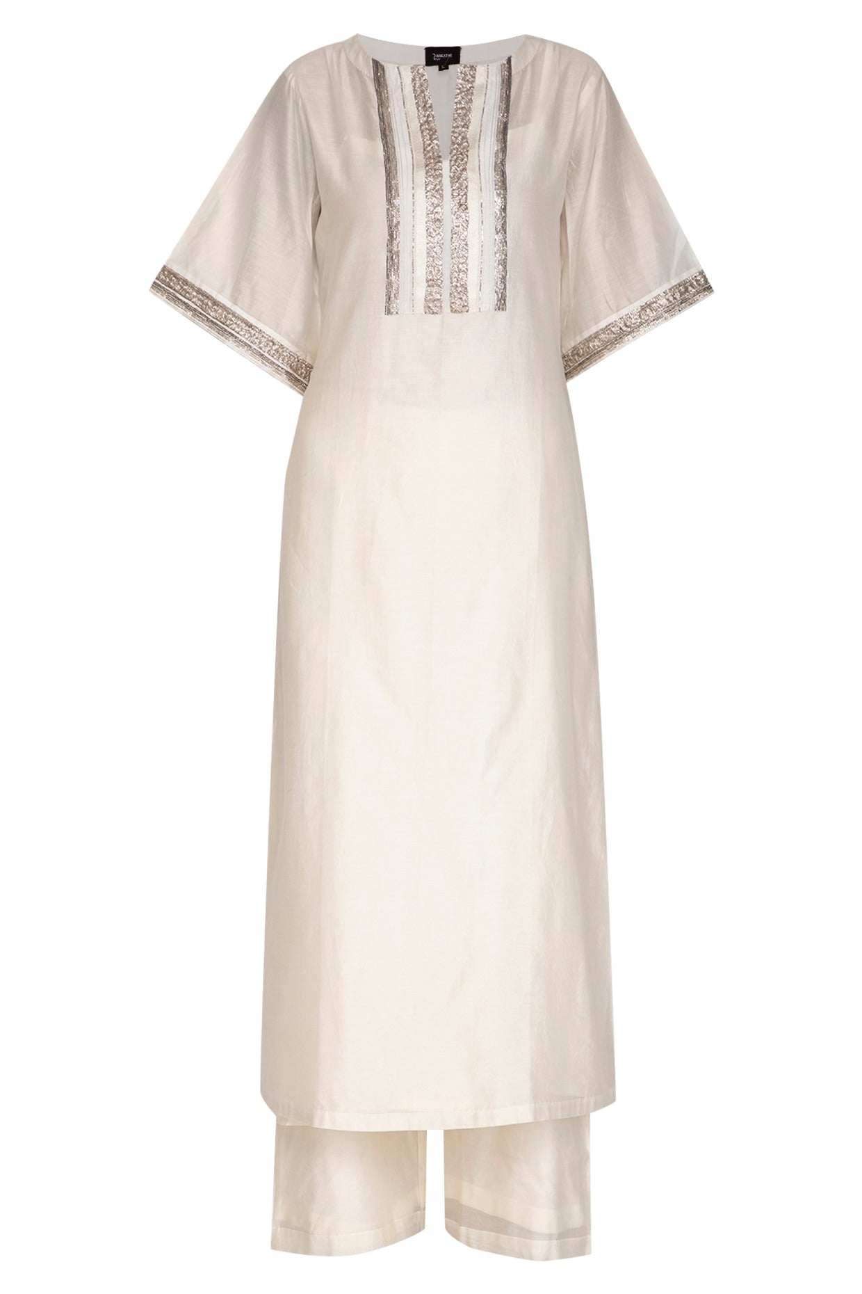 Off White Embroidered Kurta With Pants