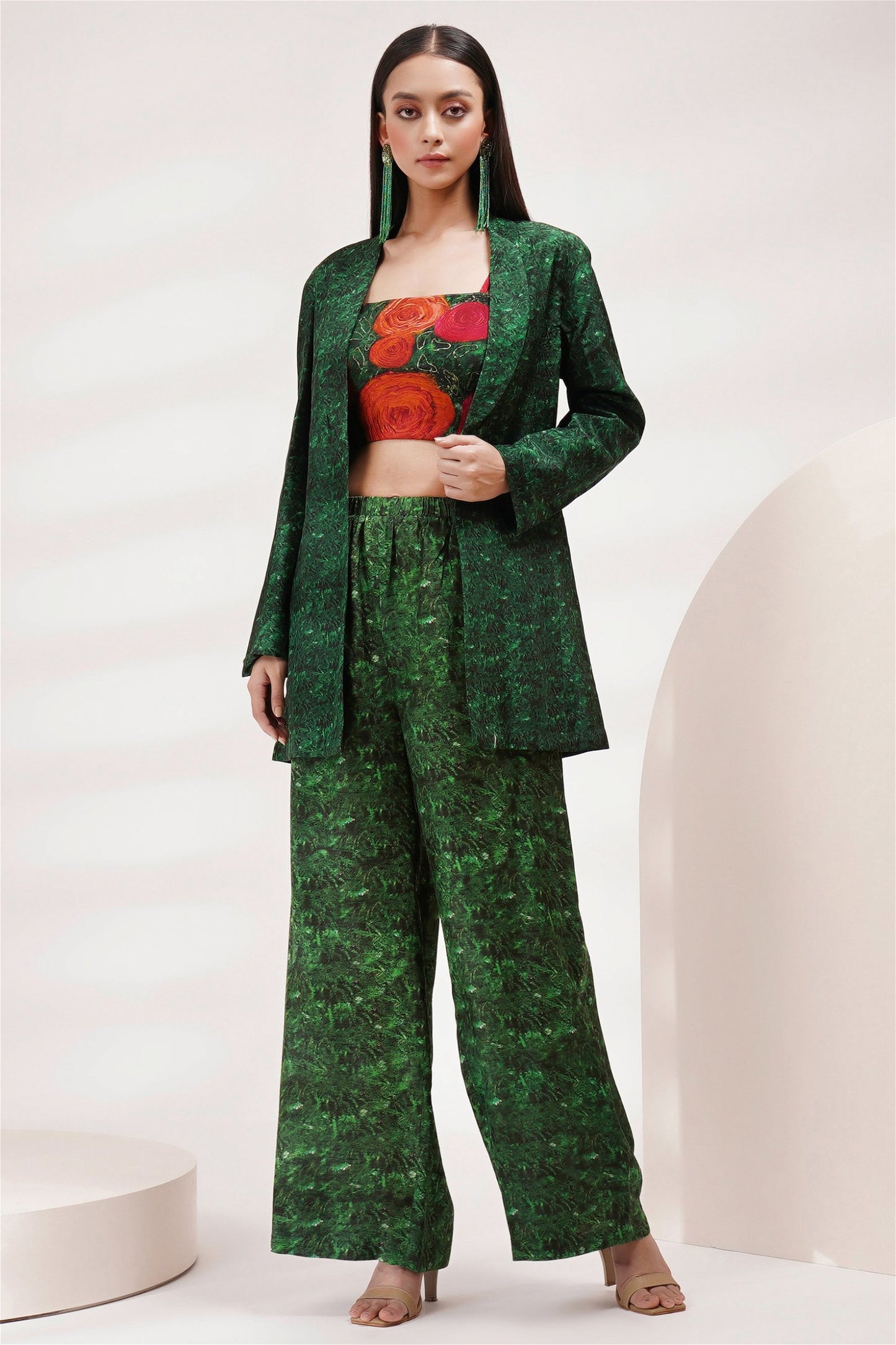Three Pc Pant Suit With Bustier