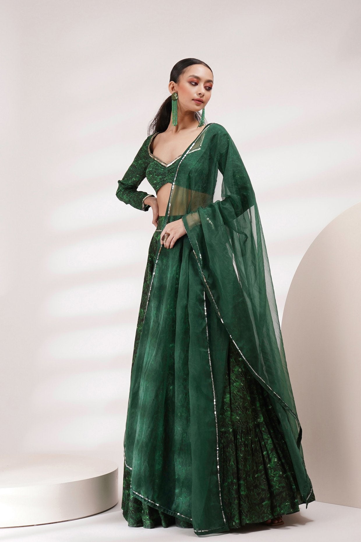 Sweetheart Neck Full Sleeve Blouse Lehenga – Breathe by Aakanksha