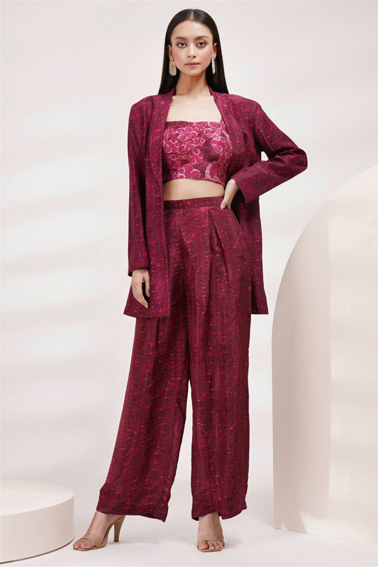 Three Pc Pant Suit With Bustier