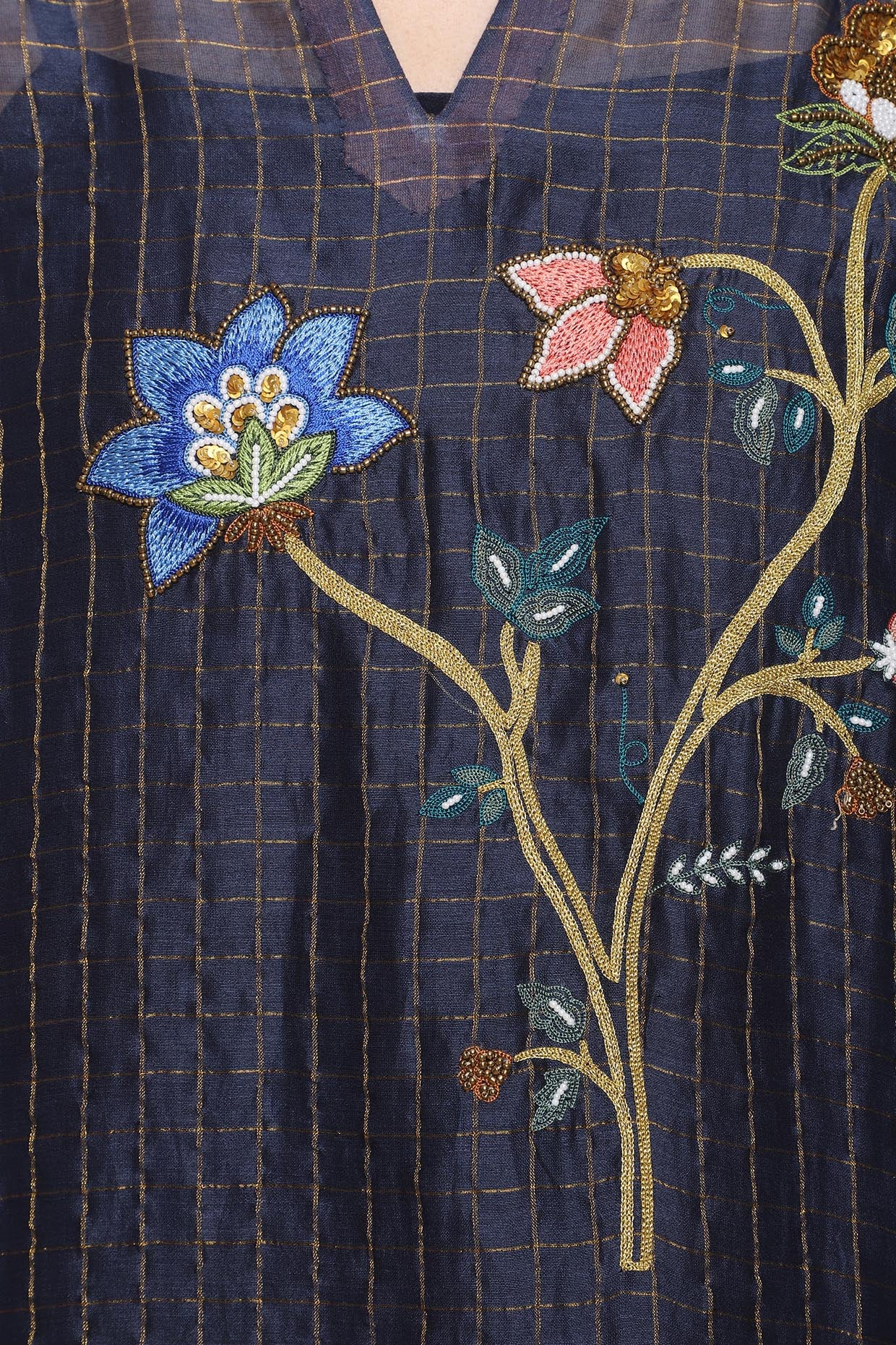 Blue Embroidered Kurta With Pants
